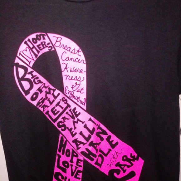 Cancer Awareness Tee T-Shirt Sz S Black - Picture 4 of 5